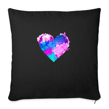 Saint-Valentin Engagement amoureux Fête des mères Mariage - Housse de coussin décorative 45 x 45 cm - noir - Devant