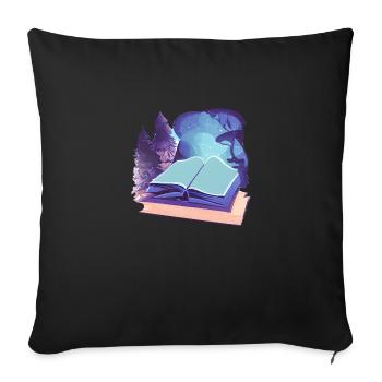 Livre Cadeau Lecture Livres Lecteurs Amoureux des livres - Housse de coussin décorative 45 x 45 cm - noir - Devant