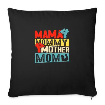 Maman Maman Maman Maman Maman - Housse de coussin décorative 45 x 45 cm - noir - Devant
