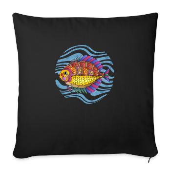 Poisson - Housse de coussin décorative 45 x 45 cm - noir - Devant