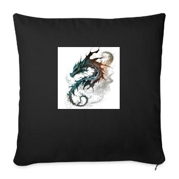 Smoky tribal dragon - Sofa pillowcase 17,3'' x 17,3'' (45 x 45 cm) - black - Front