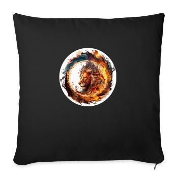Extravaganter Spreadhirt-Löwe - Sofakissenbezug 45 x 45 cm - Schwarz - Vorne