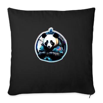 Panda Astronaut futuristic - Sofa pillowcase 17,3'' x 17,3'' (45 x 45 cm) - black - Front