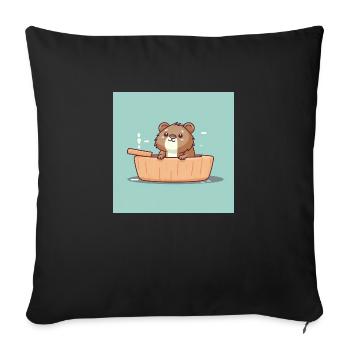 Cute beaver in the bathtub - Sofa pillowcase 17,3'' x 17,3'' (45 x 45 cm) - black - Front
