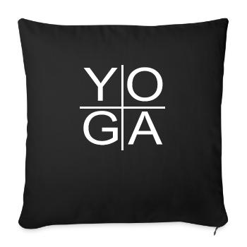 Yoga Gift for Yogis Meditation Gift Idea Om - Sofa pillowcase 17,3'' x 17,3'' (45 x 45 cm) - black - Front