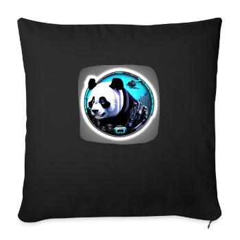 Futuristischer Space Panda - Sofakissenbezug 45 x 45 cm - Schwarz - Vorne
