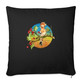 Oiseau coloré - Housse de coussin décorative 45 x 45 cm - noir - Devant