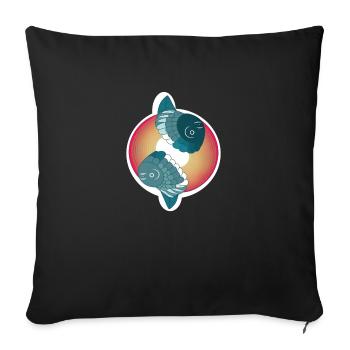 Abstract fish - Sofa pillowcase 17,3'' x 17,3'' (45 x 45 cm) - black - Front