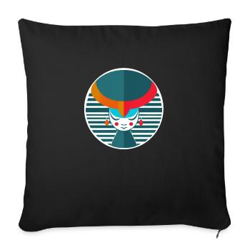 taureau abstrait - Housse de coussin décorative 45 x 45 cm - noir - Devant