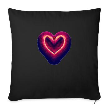 Saint-Valentin Fête des mères Mariage Amoureuse Fiançailles - Housse de coussin décorative 45 x 45 cm - noir - Devant