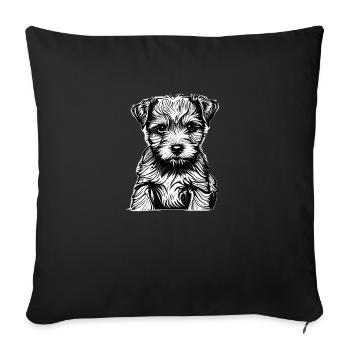 Dogs Dog Motif Lakeland Terrier Dog Owner Dog - Sofa pillowcase 17,3'' x 17,3'' (45 x 45 cm) - black - Front