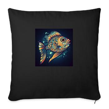 Beautiful colorful fish swimming in the sea - Sofa pillowcase 17,3'' x 17,3'' (45 x 45 cm) - black - Front