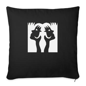 Illusion d’optique art psychédéliques formes rétro - Housse de coussin décorative 45 x 45 cm - noir - Devant