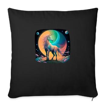 Fantasy unicorn mystical - Sofa pillowcase 17,3'' x 17,3'' (45 x 45 cm) - black - Front