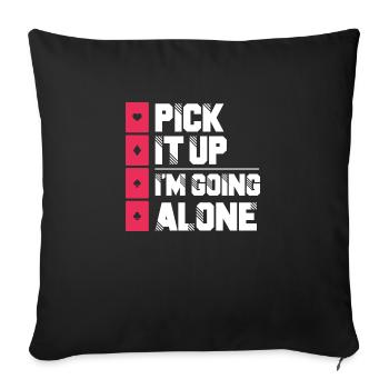 Ramasser je pars seul - Housse de coussin décorative 45 x 45 cm - noir - Devant
