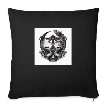 Balance sign image - Sofa pillowcase 17,3'' x 17,3'' (45 x 45 cm) - black - Front