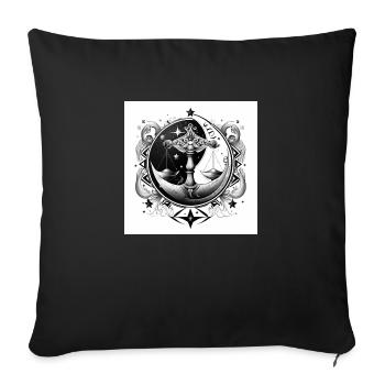 Balance ying yang - Sofa pillowcase 17,3'' x 17,3'' (45 x 45 cm) - black - Front