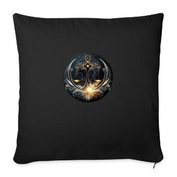 Libra sign on bed of stars - Sofa pillowcase 17,3'' x 17,3'' (45 x 45 cm) - black - Front
