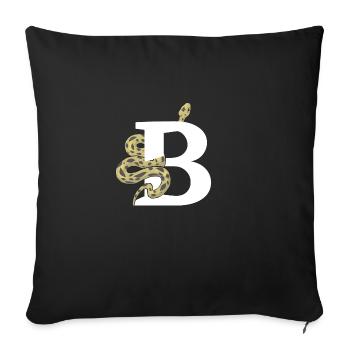 Letter b snake - Sofa pillowcase 17,3'' x 17,3'' (45 x 45 cm) - black - Front
