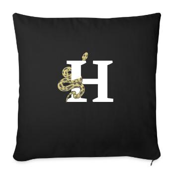 Letter h snake - Sofa pillowcase 17,3'' x 17,3'' (45 x 45 cm) - black - Front