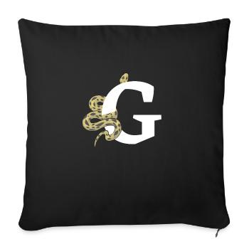 Letter g snake - Sofa pillowcase 17,3'' x 17,3'' (45 x 45 cm) - black - Front