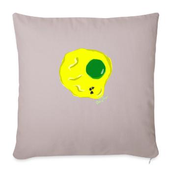 FRIED EGG Green yellow, Martina v.tresmoscas - Sofa pillowcase 17,3'' x 17,3'' (45 x 45 cm) - light taupe - Front