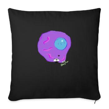 Oeuf bleu violet frit de Mari v.dosmoscas - Housse de coussin décorative 45 x 45 cm - noir - Devant