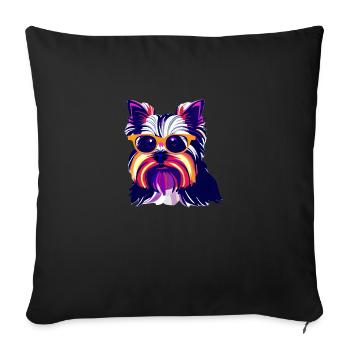 Chien Terrier Propriétaire de chien Chien Propriétaire Chiens - Housse de coussin décorative 45 x 45 cm - noir - Devant