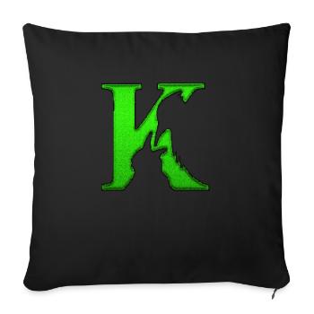 Illusion d’optique art psychédéliques formes rétro K - Housse de coussin décorative 45 x 45 cm - noir - Devant