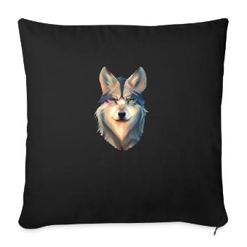 Wolf - Sofa pillowcase 17,3'' x 17,3'' (45 x 45 cm) - black - Front