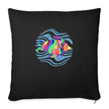 Poisson - Housse de coussin décorative 45 x 45 cm - noir - Devant