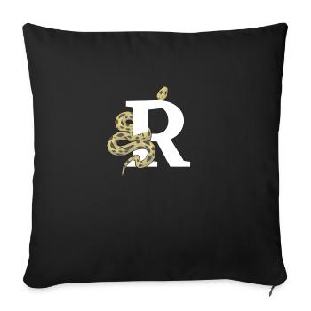 Letter r snake - Sofa pillowcase 17,3'' x 17,3'' (45 x 45 cm) - black - Front