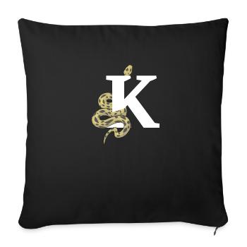 Letter k snake - Sofa pillowcase 17,3'' x 17,3'' (45 x 45 cm) - black - Front