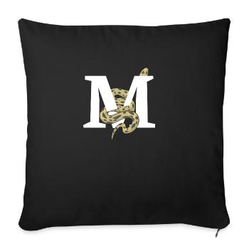 Lettre m serpent - Housse de coussin décorative 45 x 45 cm - noir - Devant