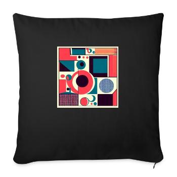 Squares, rectangles, circles in Pop Art style - Sofa pillowcase 17,3'' x 17,3'' (45 x 45 cm) - black - Front