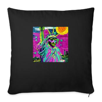 Van Gogh Statue of Liberty - Sofa pillowcase 17,3'' x 17,3'' (45 x 45 cm) - black - Front