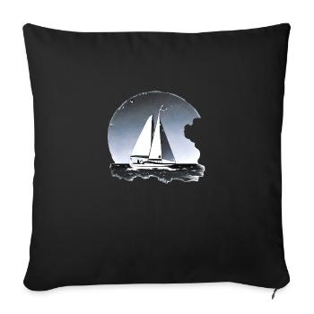 Voile Voilier Sailor Voilier Voilier - Housse de coussin décorative 45 x 45 cm - noir - Devant