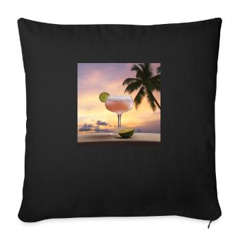 Cocktail 2 Cadeau - Housse de coussin décorative 45 x 45 cm - noir - Devant