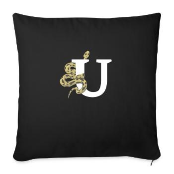 Letter u snake - Sofa pillowcase 17,3'' x 17,3'' (45 x 45 cm) - black - Front