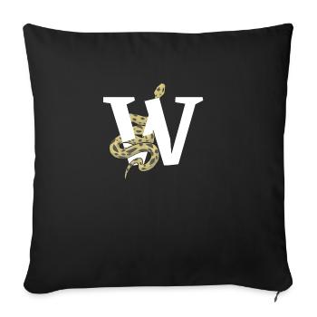 Letter w snake - Sofa pillowcase 17,3'' x 17,3'' (45 x 45 cm) - black - Front