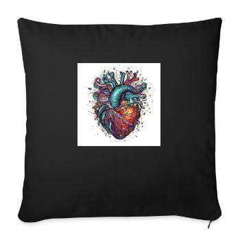 Cœur technique créatif pour la journée de valetnine - Housse de coussin décorative 45 x 45 cm - noir - Devant