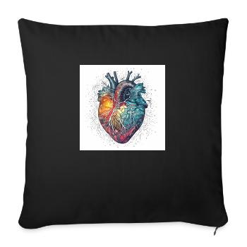 Cœur créatif pour la journée de valetnine - Housse de coussin décorative 45 x 45 cm - noir - Devant