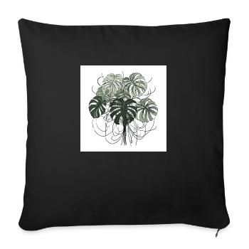 Hand-drawn Monstera plant - Sofa pillowcase 17,3'' x 17,3'' (45 x 45 cm) - black - Front
