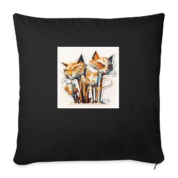 Cats like to drink coffee, gift, cool - Sofa pillowcase 17,3'' x 17,3'' (45 x 45 cm) - black - Front