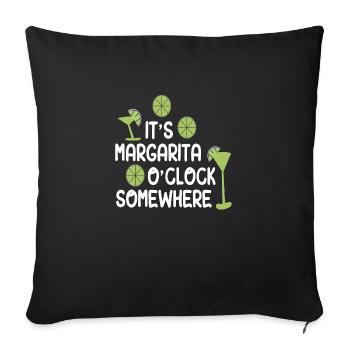 It´s Magarita o´clock somewhere - Sofakissenbezug 45 x 45 cm - Schwarz - Vorne
