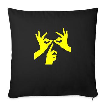 Illusion d’optique art psychédélique rétro formes sexe - Housse de coussin décorative 45 x 45 cm - noir - Devant