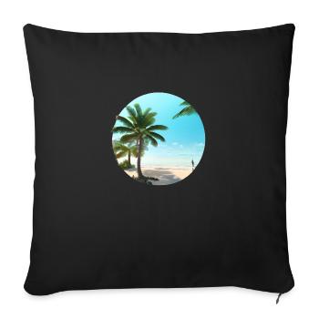 Summer Vacation Beach Palm Island Sun Palm - Sofa pillowcase 17,3'' x 17,3'' (45 x 45 cm) - black - Front