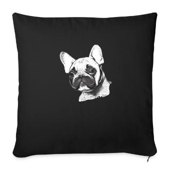dog owner dogs bulldog dog dog owner - Sofa pillowcase 17,3'' x 17,3'' (45 x 45 cm) - black - Front