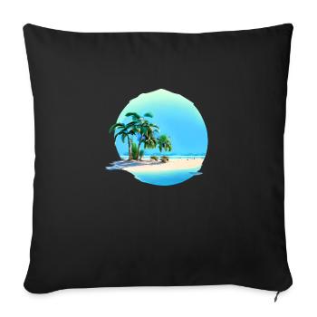 Summer Vacation Sun Palm Island Palm Beach - Sofa pillowcase 17,3'' x 17,3'' (45 x 45 cm) - black - Front