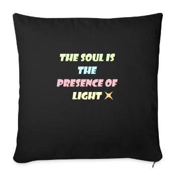 L’Âme est la présence de la Lumière - Housse de coussin décorative 45 x 45 cm - noir - Devant